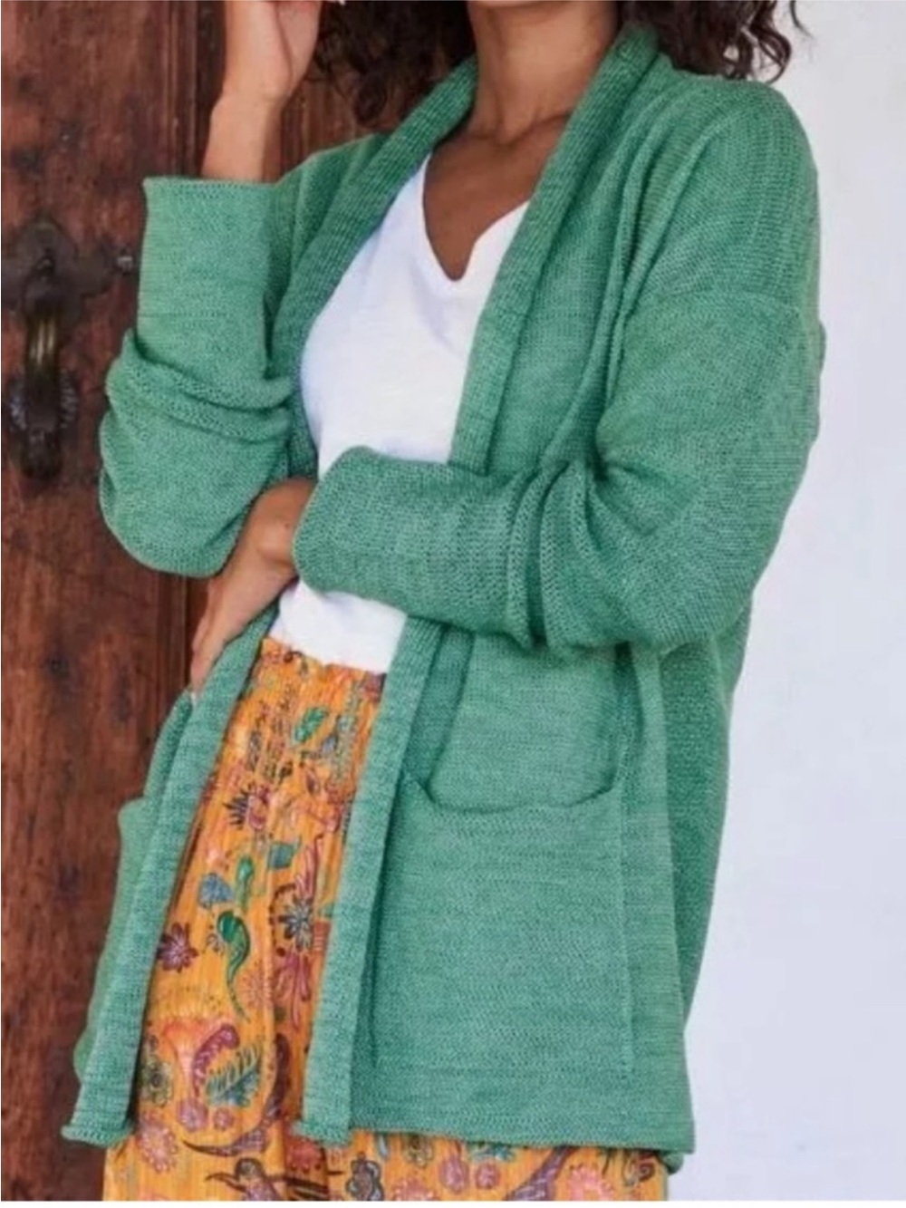 Peruvian Connection Pima Cotton Open Front Cardigan